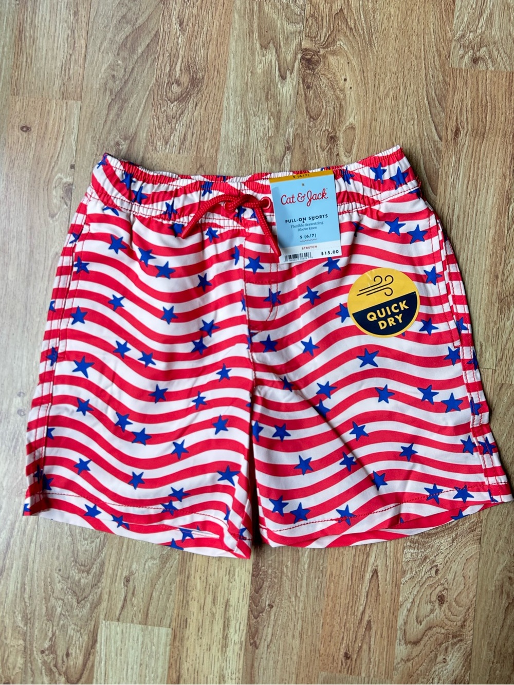 NWT Cat & Jack Pull On Shorts Patriotic Size Small 6/7
